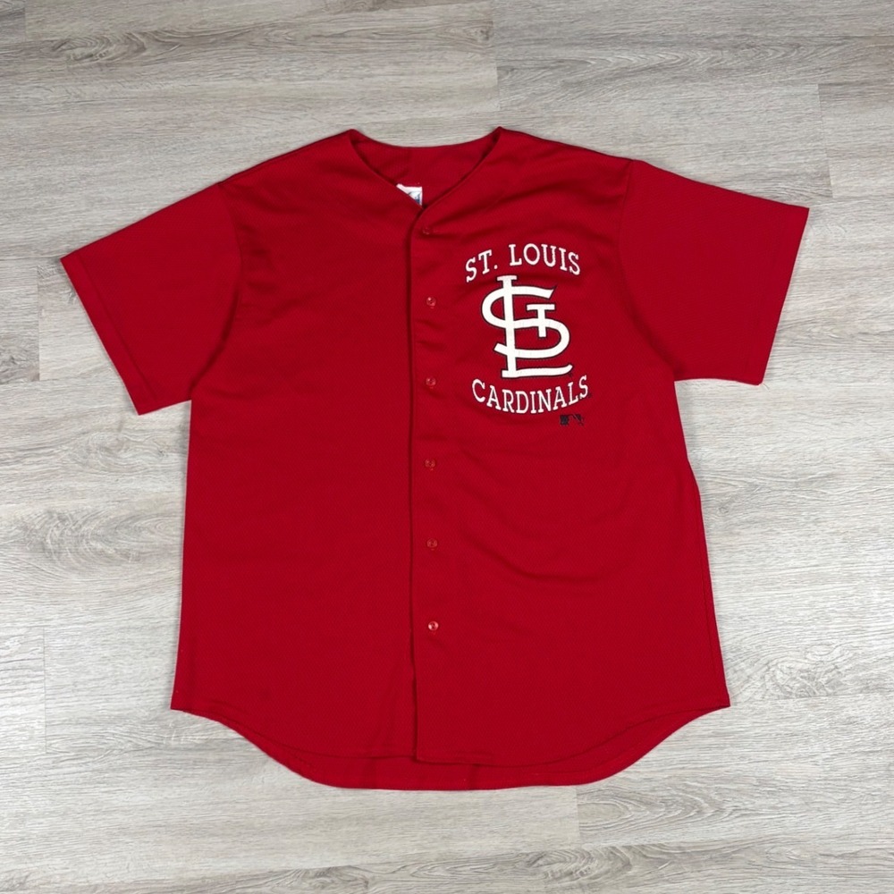 The Bench St. Louis Cardinals Baseball Jersey Mens XL Red Mesh MLBPA Vintage USA